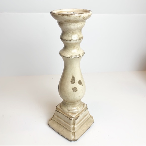 Other - BOGO 🎈Pillar candle holder stand rustic  ceramic
